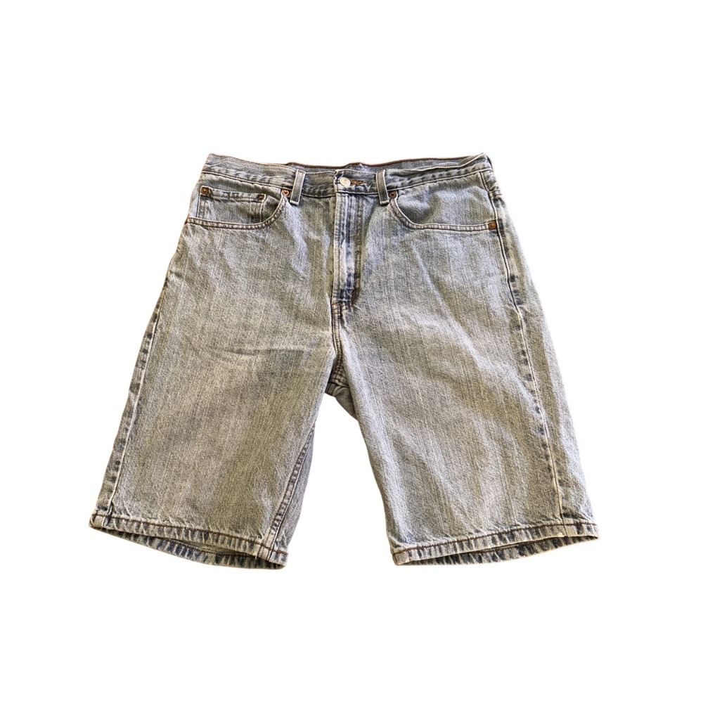 Levis 505 Regular Fit Denim Shorts Mens 33 Medium Wash Blue Cotton Jean Y2K